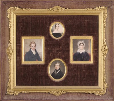 Lot 427 - A Group of Four Miniatures, portraits of William Frederick Foster of Puddington Hall, Cheshire...