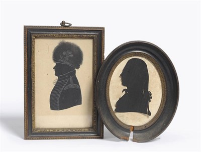 Lot 428 - A Painted Silhouette Portrait of John Hext of Trenarren and Constantine in Cornwall, Deputy...