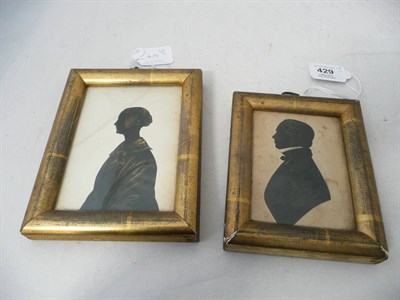 Lot 429 - A Cut-Out Profile Silhouette of Mrs W J Foster (b.1821-d.1875), with gold detailing,...