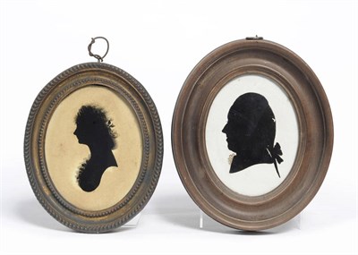 Lot 430 - A Profile Silhouette Portrait on Glass, Mrs Hext of Trenarren, Cornwall, facing to dexter, on...