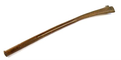 Lot 318 - A 19th Century Fijian Gata (Snake) Club, worked from chestnut coloured dense hardwood, the...