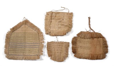 Lot 325 - An Early 20th Century Maori Kete Whitau/Muka (Flax Bag), of rounded square form, each side...