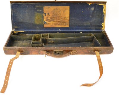 Lot 366 - A Holland & Holland Stitched Leather Shotgun Case, the blue baize lined interior fitted to take...