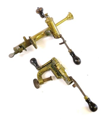 Lot 379 - A 20 Bore Roll Turnover, Rammer and Filling Machine, in brass and partially green painted...