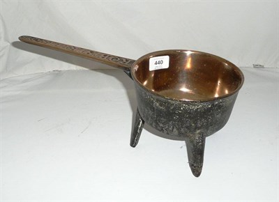 Lot 440 - An 18th Century Bronze Skillet, the handle inscribed Robt Street & Co III, 37.5cm long