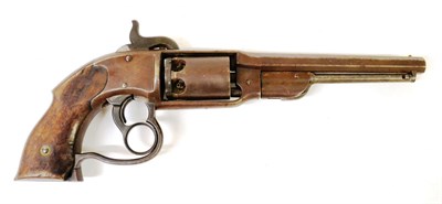 Lot 445 - A Savage-North's Patent .36 Calibre Six Shot Navy Revolver, the 18cm octagonal steel barrel stamped