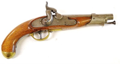 Lot 461 - A 19th Century Continental Percussion Cap Service Pistol, converted, the 19cm steel barrel with...