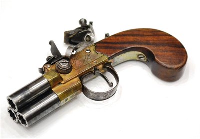 Lot 463 - A Rare 18th Century Flintlock Three Barrel Tap Action Pocket Pistol by John Richards, London,...