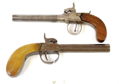 Lot 468 - A 19th Century Percussion Cap Overcoat Pistol, the 10cm turn-off steel barrel with Birmingham proof