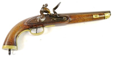 Lot 475 - A Late 18th/Early 19th Century Continental Flintlock Service Pistol, the 23cm steel barrel...