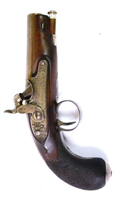 Lot 483 - A 19th Century Percussion Pocket Pistol by W Bond, converted from a flintlock, the 9cm sighted...