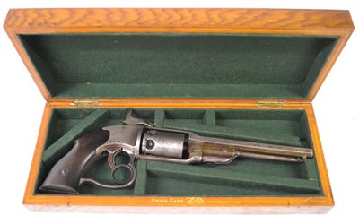 Lot 486 - A Savage-North's Patent .36 Calibre Six Shot Navy Revolver, the 18cm octagonal steel barrel stamped