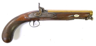 Lot 496 - A 19th Century Percussion Cap Travelling/Carriage Pistol by Isaac Blissett, converted from a...