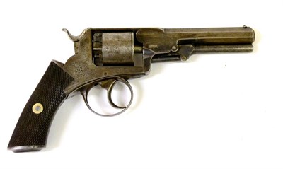 Lot 497 - A Good Webley Patent Wedge Frame 100 Bore Double Action Five Shot Percussion Revolver, the 11cm...