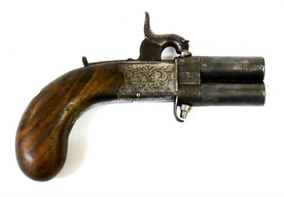 Lot 498 - A 19th Century Over and Under Double Barrel Pocket Pistol by Mabson, Labron & Mabson, the 4cm...