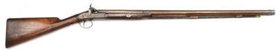 Lot 539 - A 19th Century Single Barrel Sporting Gun by Harrison, the 85cm browned steel barrel octagonal...