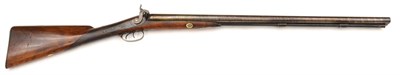 Lot 542 - A Moore Double Barrel Percussion Sporting Gun, with 72.5cm browned steel barrels, the back...