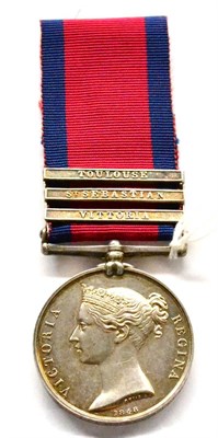 Lot 7 - A Military General Service Medal, 1793-1814, to J Mitchell, Arty. Driver, with three clasps...