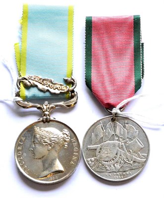 Lot 9 - A Pair of Crimea Medals comprising Crimea Medal 1854, to Gr. & Dr. F. Pickering, 2nd. Bn. Rl....