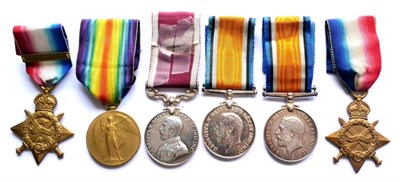 Lot 23 - A Group of Three First World War Medals, comprising 1914 Star, with 5th Aug - 22nd Nov 1914...