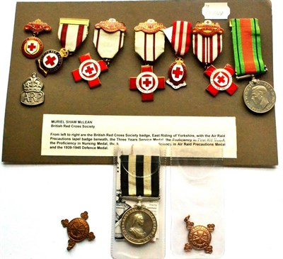 Lot 35 - A Group of Seven Medals, to Muriel Shaw McLean, British Red Cross Society, comprising Three...