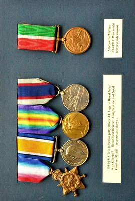 Lot 41 - A First World War Group of Three Medals, to 305549 Senior Petty Officer J. E. Legard, R.N.,...