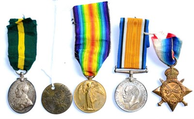 Lot 43 - A First World War Group of Four Medals, to 102 Pte. G.H. Milnes. 4/Yorks: L.I. comprising,...