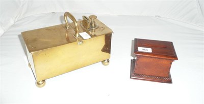 Lot 459 - A Rich's Patent Brass Dispensing Tobacco Box, circa 1880, of rectangular shape, with fixed...