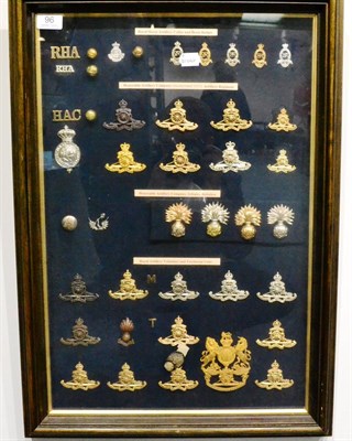 Lot 96 - A Collection of Forty-Two Brass, White Metal and Other Military Badges and Buttons pertaining...