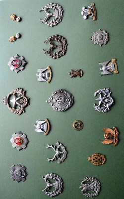 Lot 111 - A Collection of Twenty-Two Various Cap and Collar Badges, principally Scottish regiments, including