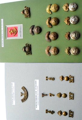 Lot 120 - The Northumberland Fusiliers, Nine Cap Badges, two shoulder titles and a sweetheart brooch;...