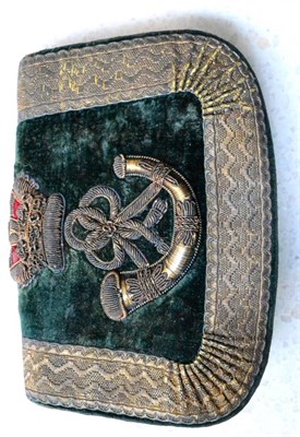 Lot 137 - A Victorian Officer's Full Dress Flap Pouch to the Sherwood Rangers Yeomanry, the green...