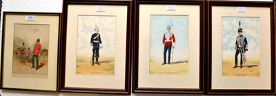 Lot 148 - Three Original Gouache Portraits of East Yorkshire Regiment Officers, respectively ";East Riding of