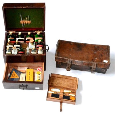 Lot 149 - A First World War Leather Tool Case for a 4.5 inch Howitzer Mk1; an Officer's Leather Campaign...