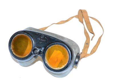 Lot 178 - A Pair of Polaroid / American Optical Company Flying Goggles, the plastic frame with central...