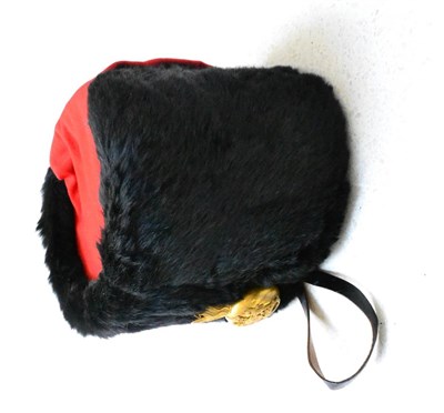 Lot 188 - Royal Horse Artillery, An Officer's Fur Busby, with red bag, mounted with a brass plume holder,...