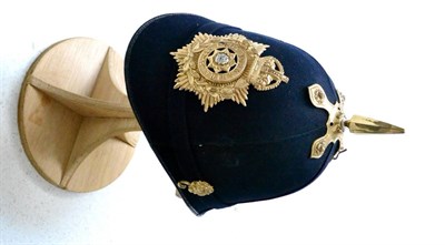 Lot 190 - East Yorkshire Regiment, an 1878 Pattern Blue Cloth Covered Helmet, complete with gilt brass...