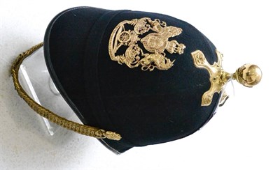 Lot 193 - Royal Artillery, an 1878 Pattern Blue Cloth Covered Helmet, complete with gilt brass fittings...