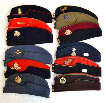 Lot 195 - Nine Various Military Side Hats, pertaining to Artillery regiments; another Auxilliary...