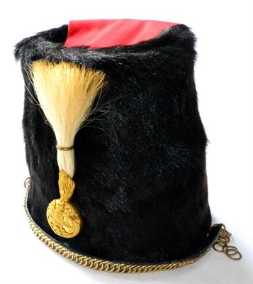 Lot 200 - A Royal Regiment of Artillery Officer's Raccoon Fur Busby, fitted to the side with a gilt brass...