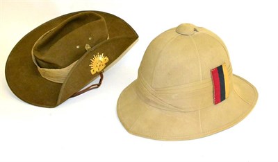 Lot 204 - A Belgian Non-Commissioned Officer's Tropical Helmet, early 20th century, and an Australian...