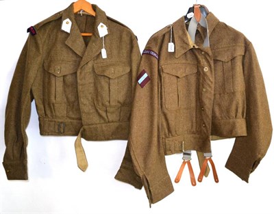 Lot 212 - Four Battle Dress Jackets; Five Battle Dress Tunics; a Khaki Green Shirt and a Royal Navy White Rig