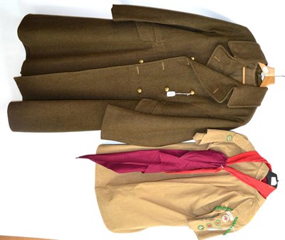 Lot 213 - An Army Greatcoat with East Yorkshire Regiment buttons; Two Army Kakhi Green Parkas; an RAF...