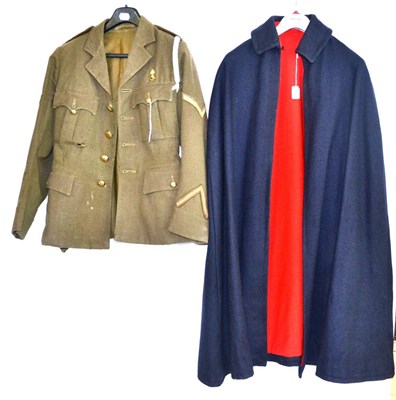 Lot 214 - A Second World War Tan Leather Jerkin; an Army Officer's No.4 Dress Uniform; a Vintage Nurse's...