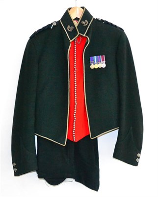 Lot 217 - The Rifles Regiment, an Officer's Mess Dress Uniform, comprising silver wire-decorated jacket...