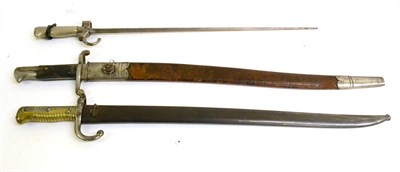 Lot 248 - A British 1855 Pattern Lancaster Sword Bayonet, the blade stamped ";Havasse";, with steel...