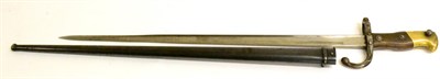 Lot 249 - A French Model 1874 ";Gras"; Epee Bayonet, dated Mai 1879, the metal scabbard retaining most of...