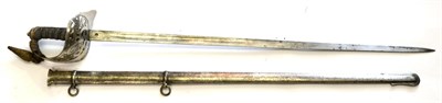 Lot 270 - A Victorian 1897 Pattern Royal Marine Officer's Dress Sword, the single edge, single fullered...