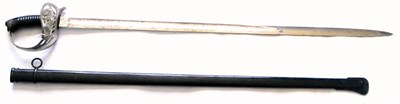 Lot 271 - A Prussian Model 1889 Officer's Sword, the plated, etched blade with single fuller, length...