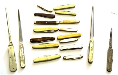 Lot 273 - Fifteen Pocket Knives by Sheffield Manufacturers, including examples by Eye Witness, Taylor's,...